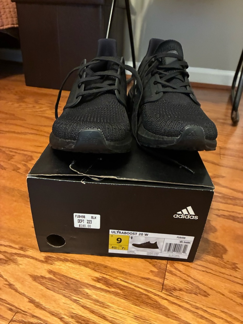 adidas Women's Ultraboost All-Black Knit Running Sneakers